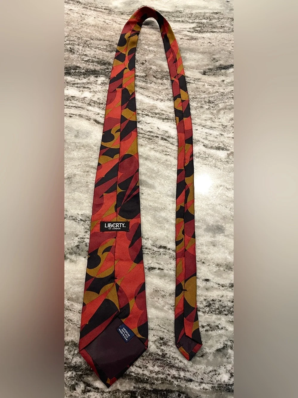 Vintage Liberty of London Abstract Silk Necktie – Mod Geometric Print